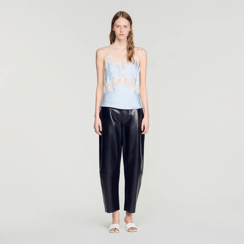 Lingerie-style top with lace Lingerie-style top with lace