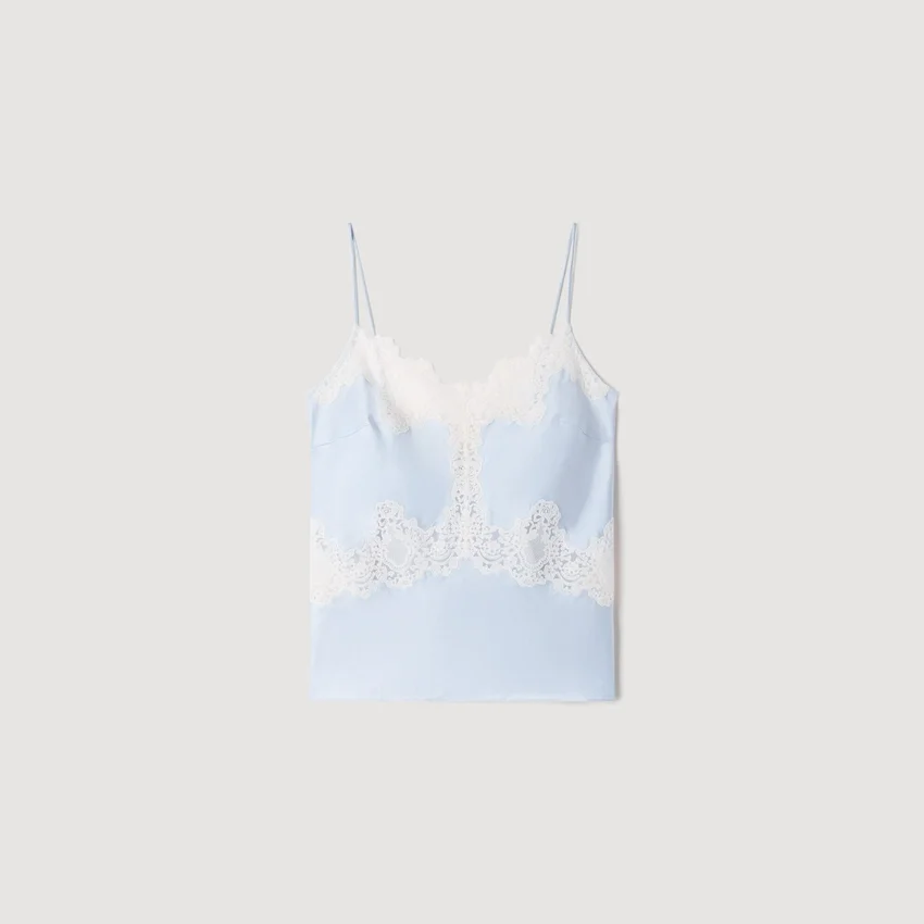Lingerie-style top with lace Lingerie-style top with lace