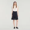 Long high-waisted pleated shorts Long high-waisted pleated shorts