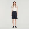 Long high-waisted pleated shorts Long high-waisted pleated shorts