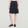 Long high-waisted pleated shorts Long high-waisted pleated shorts