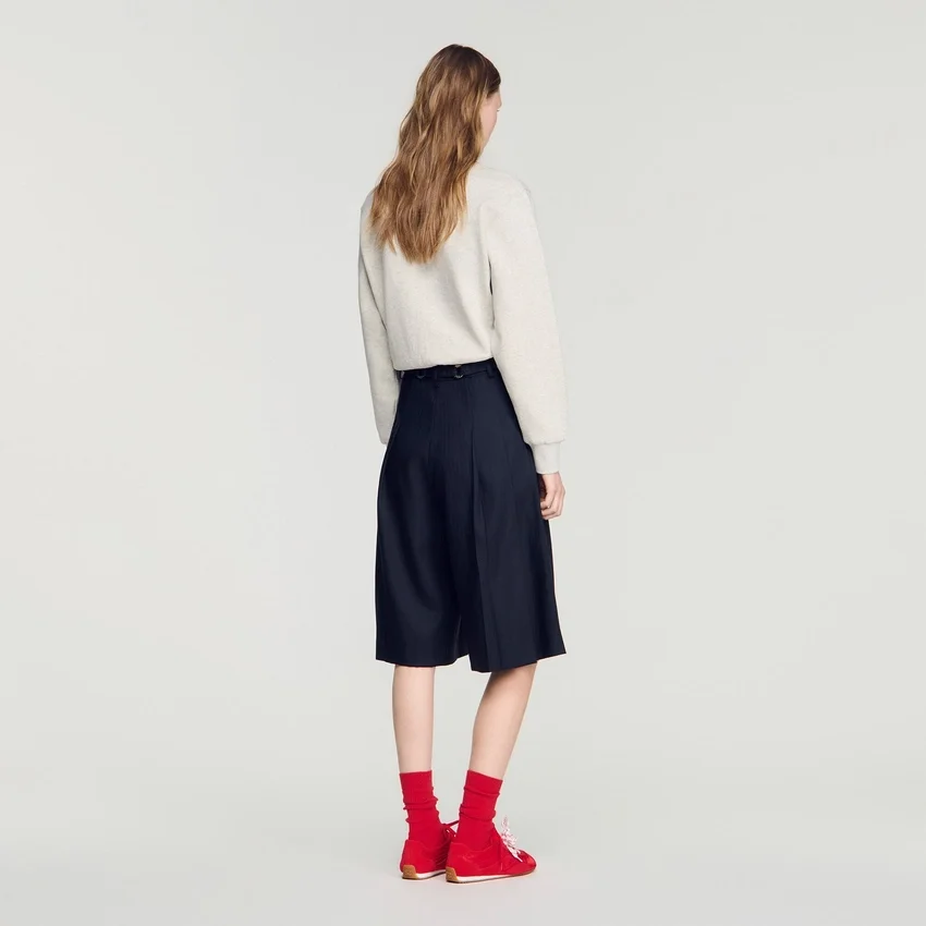Long pleated wool shorts Long pleated wool shorts