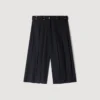 Long pleated wool shorts Long pleated wool shorts