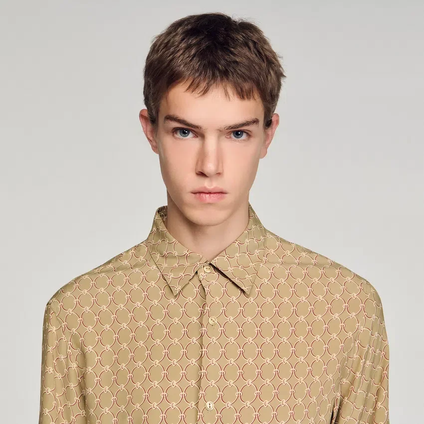 Loose-fit chain link print shirt Loose-fit chain link print shirt