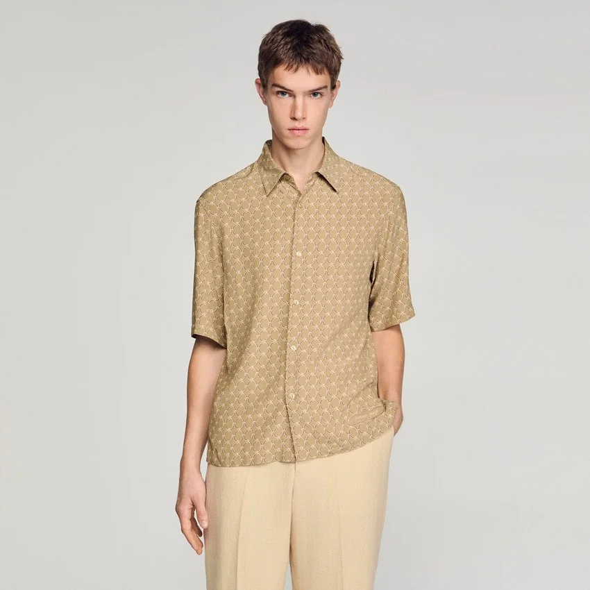 Loose-fit chain link print shirt Loose-fit chain link print shirt