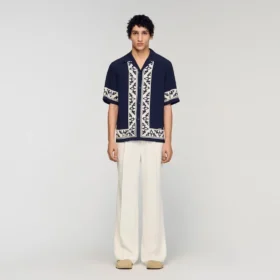 Loose-fit contrast print shirt