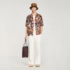Loose-fit print shark collar shirt Loose-fit print shark collar shirt