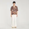 Loose-fit print shark collar shirt Loose-fit print shark collar shirt