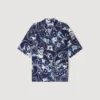 Loose-fit print shark collar shirt Loose-fit print shark collar shirt