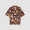 Loose-fit print shark collar shirt Loose-fit print shark collar shirt