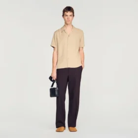Loose-fit shark collar shirt