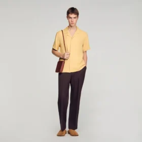 Loose-fit shark collar shirt