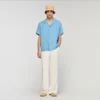 Loose-fit shark collar shirt