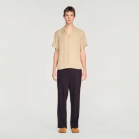 Loose-fit shark collar shirt