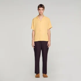 Loose-fit shark collar shirt