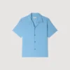Loose-fit shark collar shirt