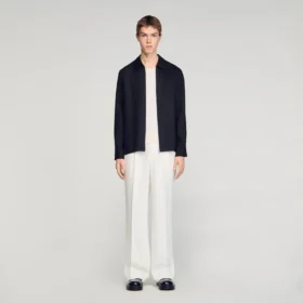 Loose-fit zip-up shirt