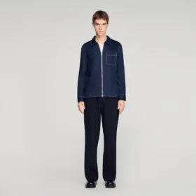 Loose-fit zip-up shirt