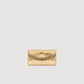 Mambo metallic leather clutch