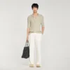 Marl cotton knit polo shirt Marl cotton knit polo shirt