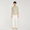 Marl cotton knit polo shirt Marl cotton knit polo shirt