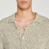 Marl cotton knit polo shirt Marl cotton knit polo shirt