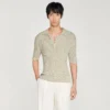 Marl cotton knit polo shirt Marl cotton knit polo shirt