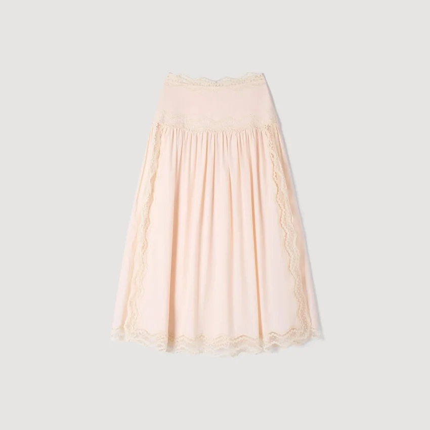 Maxi cotton skirt with trim Maxi cotton skirt with trim