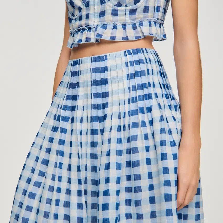 Maxi gingham linen skirt Maxi gingham linen skirt