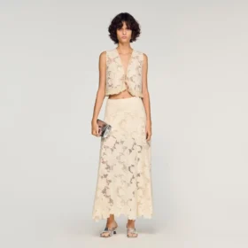 Maxi guipure skirt