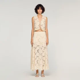 Maxi guipure skirt