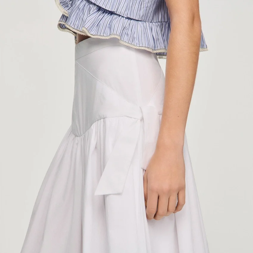 Maxi poplin skirt with ties Maxi poplin skirt with ties
