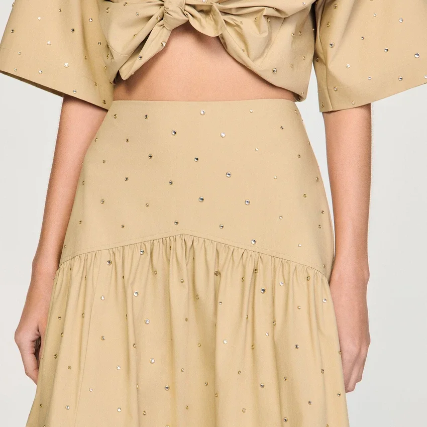 Maxi rhinestone cotton skirt Maxi rhinestone cotton skirt