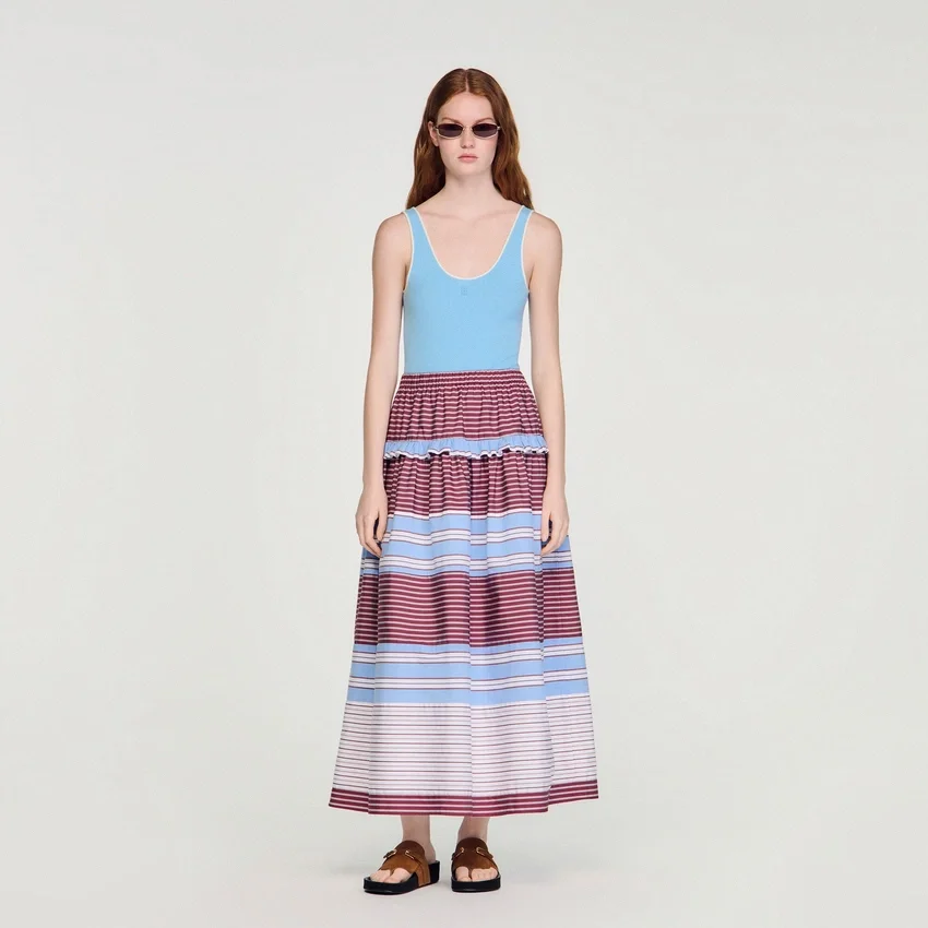 Maxi striped cotton skirt Maxi striped cotton skirt