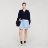 Metal button layered collar sweater Metal button layered collar sweater
