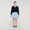 Metal button layered collar sweater Metal button layered collar sweater