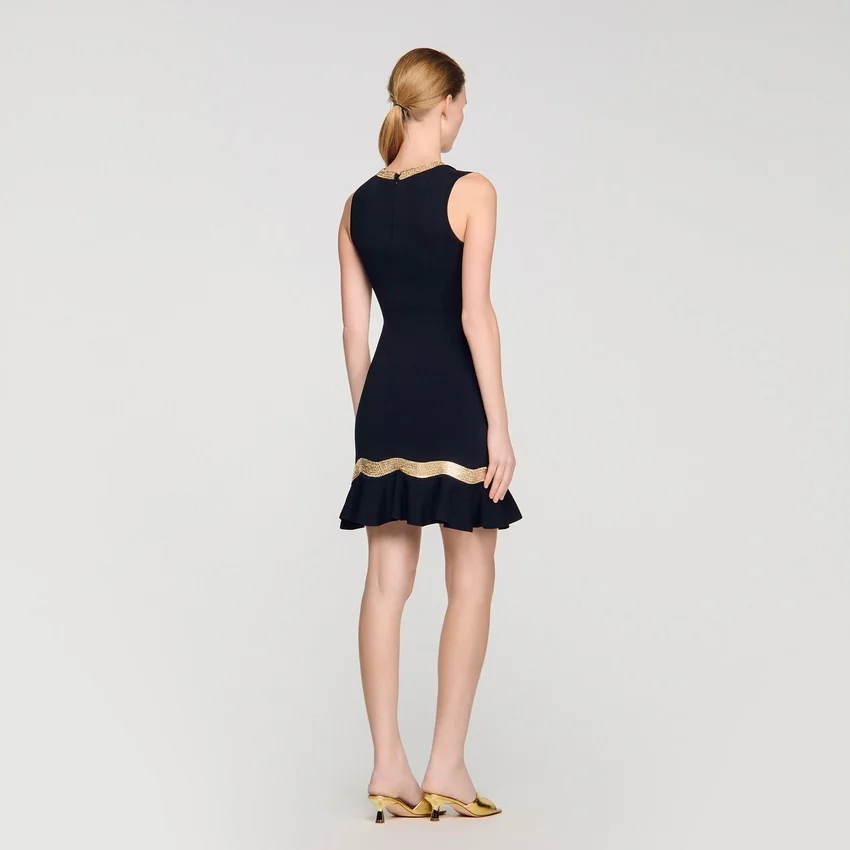 Metal chain knit mini dress Metal chain knit mini dress