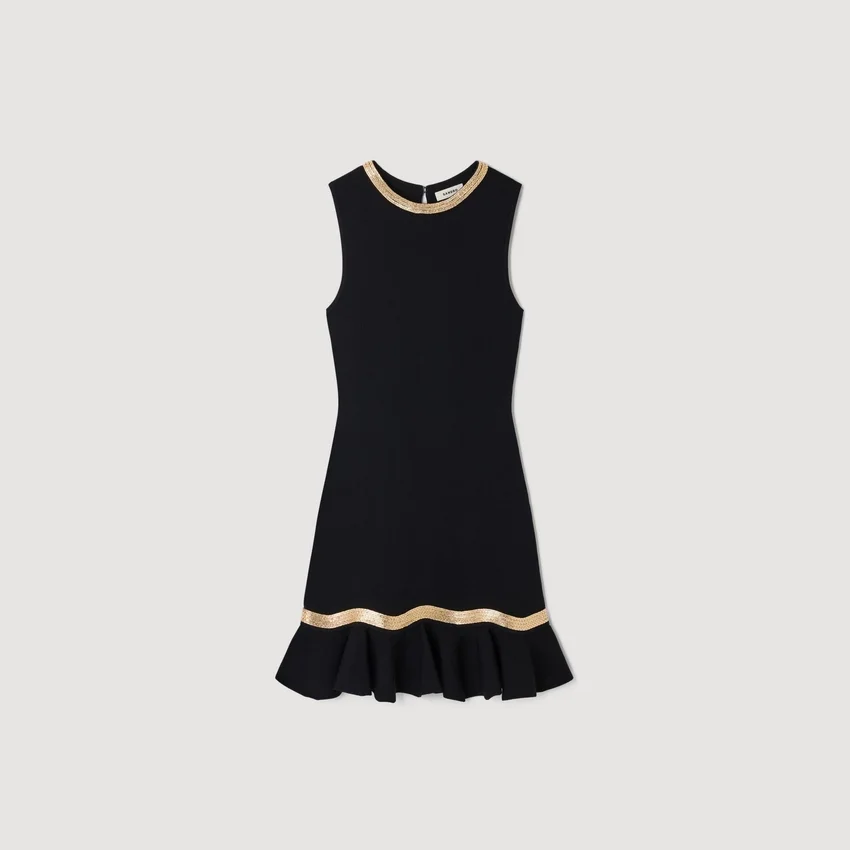 Metal chain knit mini dress Metal chain knit mini dress