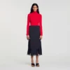 Midi mixed-material lace skirt Midi mixed-material lace skirt