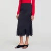 Midi mixed-material lace skirt Midi mixed-material lace skirt
