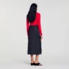Midi mixed-material lace skirt Midi mixed-material lace skirt