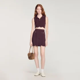 Mini decorative knit skirt