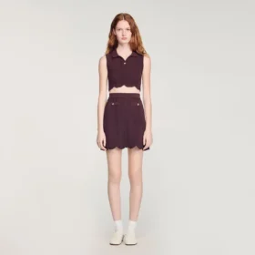 Mini decorative knit skirt