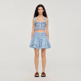 Mini gingham linen skirt Mini gingham linen skirt