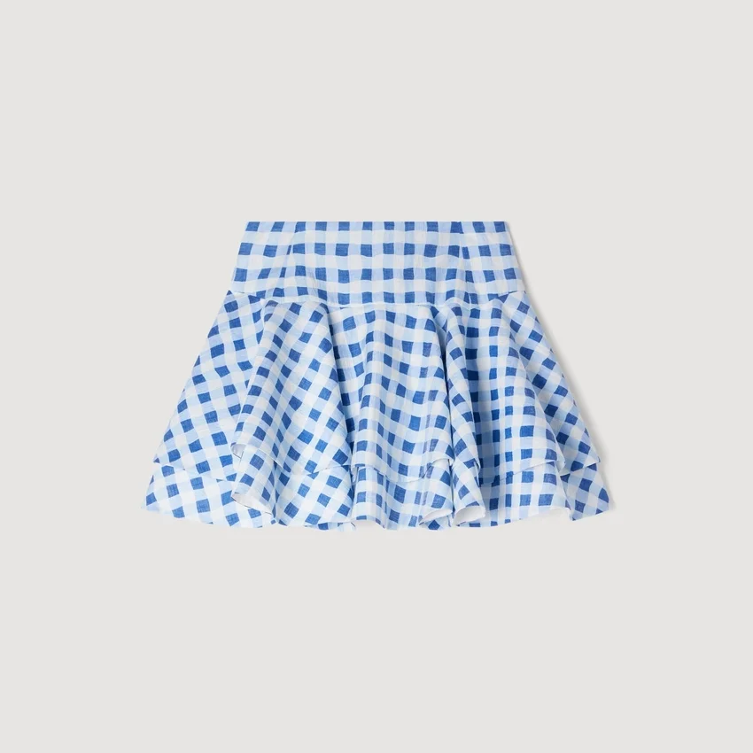 Mini gingham linen skirt Mini gingham linen skirt