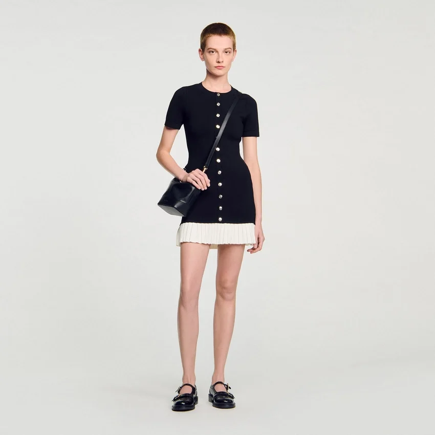 Mini knit dress with ruffle Mini knit dress with ruffle