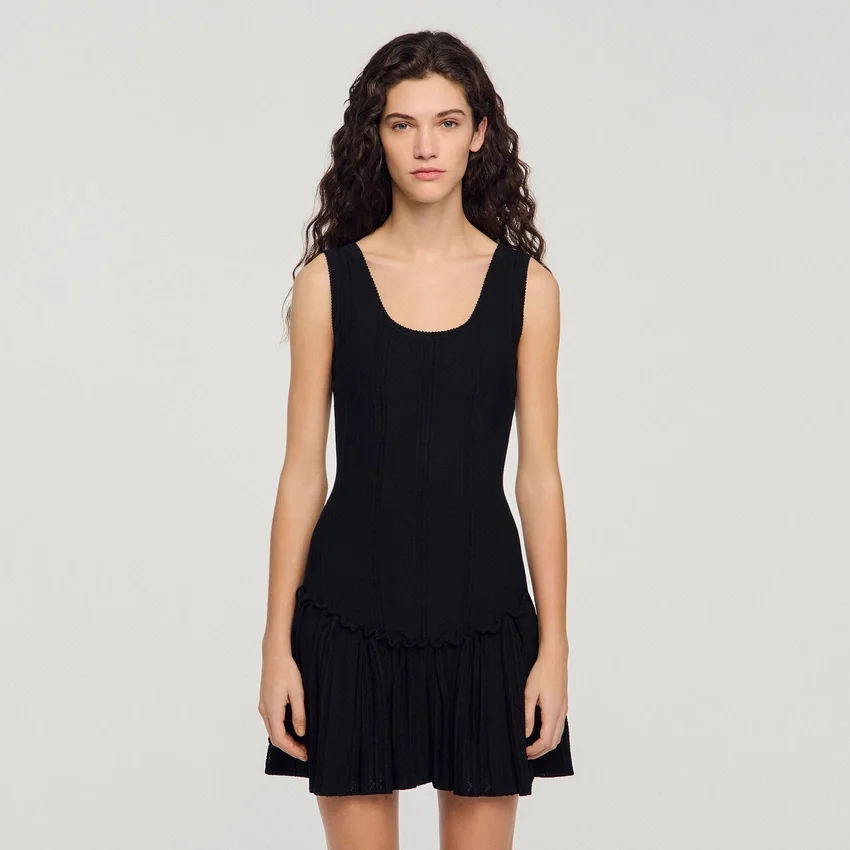 Mini knit dress with ruffle Mini knit dress with ruffle