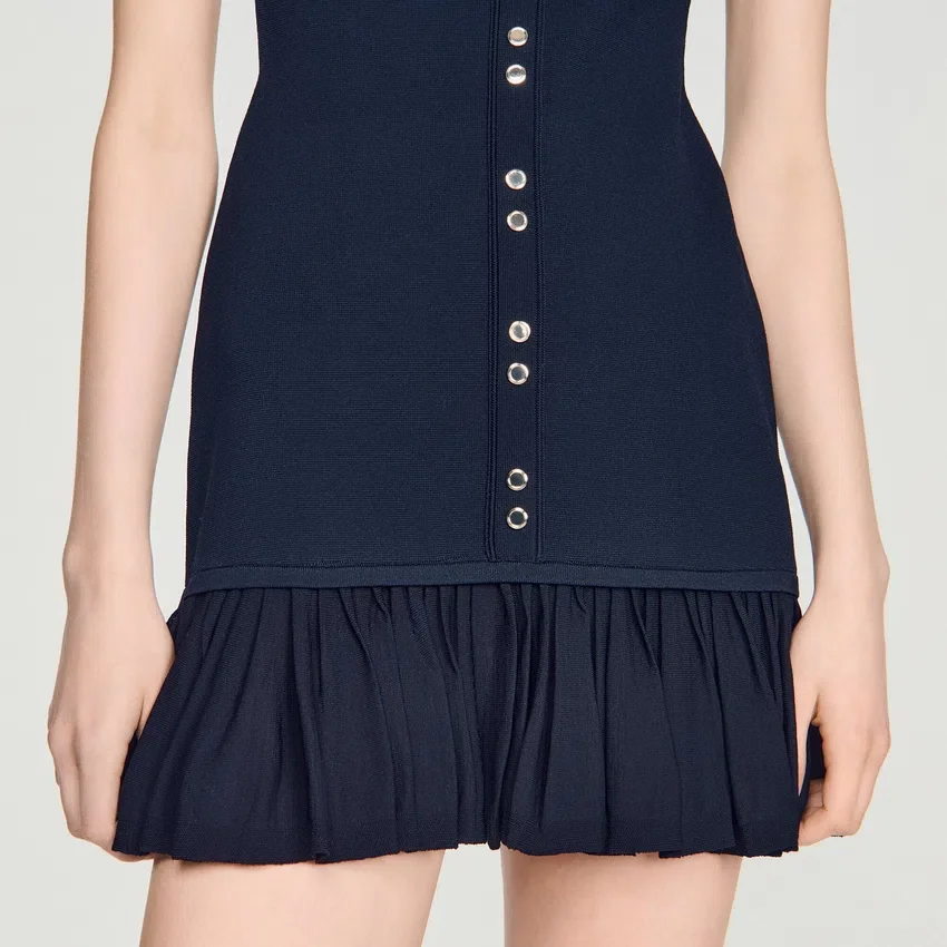 Mini knit dress with ruffles Mini knit dress with ruffles