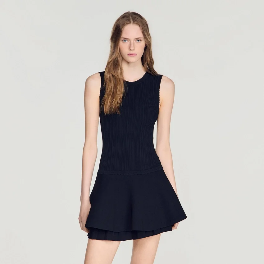 Mini knit dress with ruffles Mini knit dress with ruffles