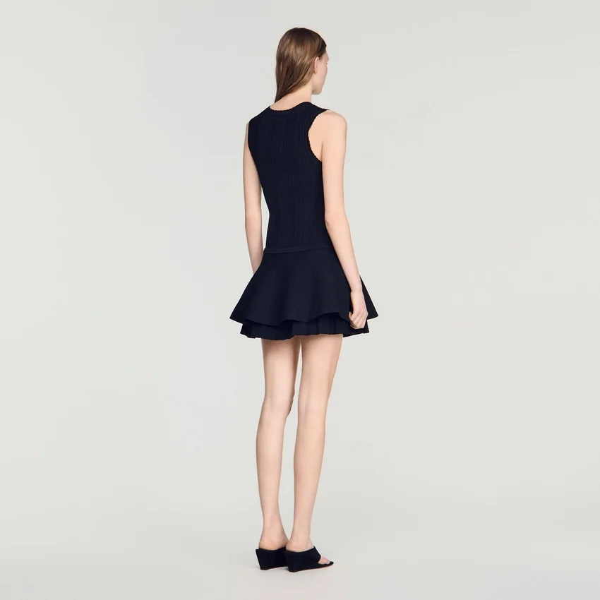 Mini knit dress with ruffles Mini knit dress with ruffles